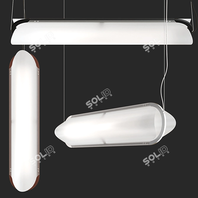 Modern Acrylic and Aluminum Pendant 3D model image 4