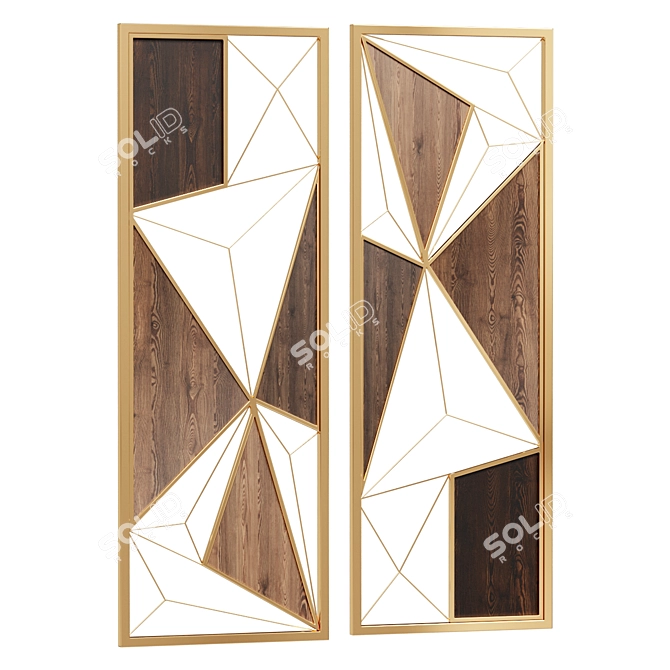 CosmoLiving Modern Abstract Metal Wall Decor 3D model image 1