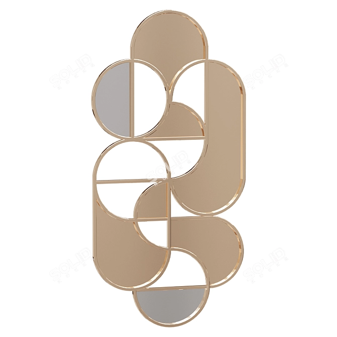 Gold Wall Sculpture Souline 3D model image 1