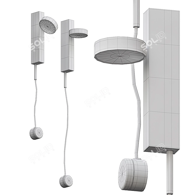 ImperiumLoft DENZIL Black Wall Sconce 3D model image 3