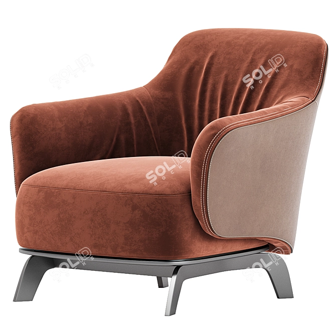 Modern Poliform Kaori Armchair Collection 3D model image 2