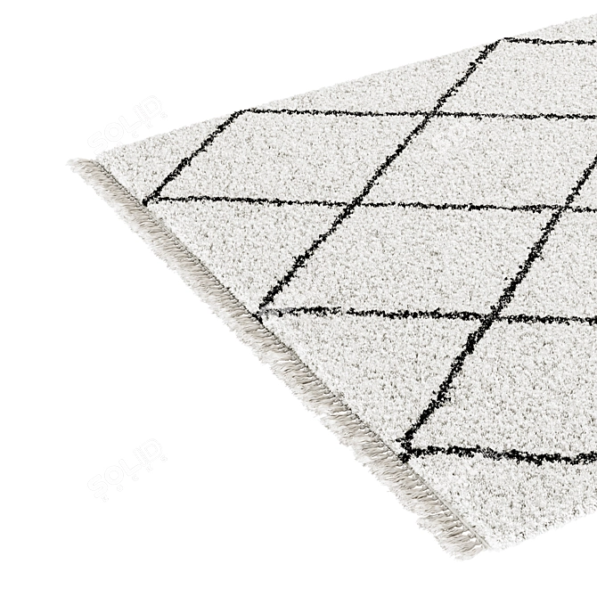 Berber Style Jiraya Rug White/Black 3D model image 2