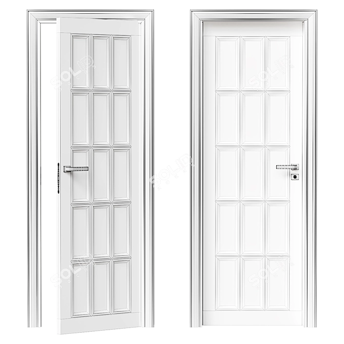 Corda U02i Bianco Interior Door 3D model image 2