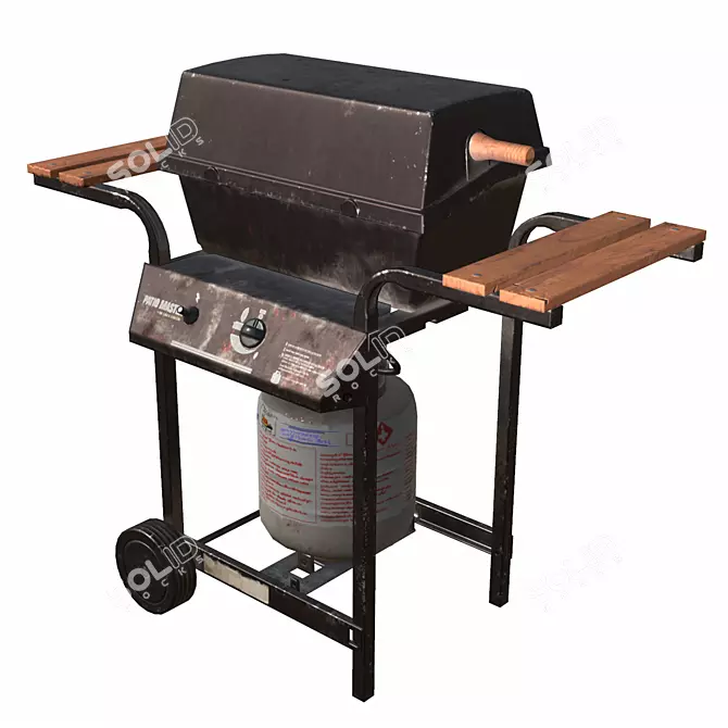 Game-Ready 3D Propane Grill Model 3D model image 2