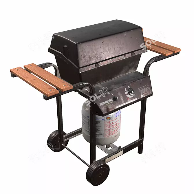 Game-Ready 3D Propane Grill Model 3D model image 3