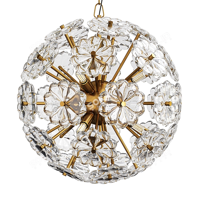 Glass Flowers Sputnik Chandelier: D32 3D model image 1