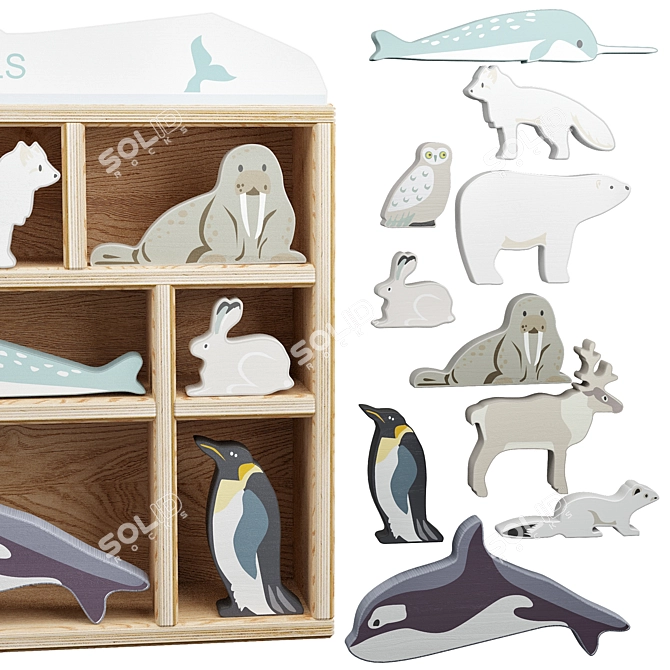 Arctic Delights Animal Toy Set 3D model image 3