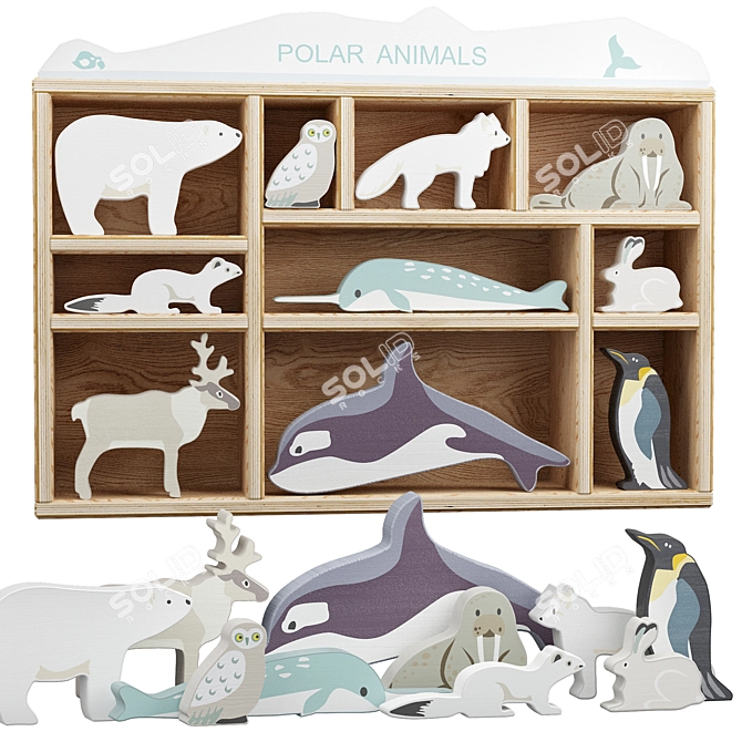 Arctic Delights Animal Toy Set 3D model image 4