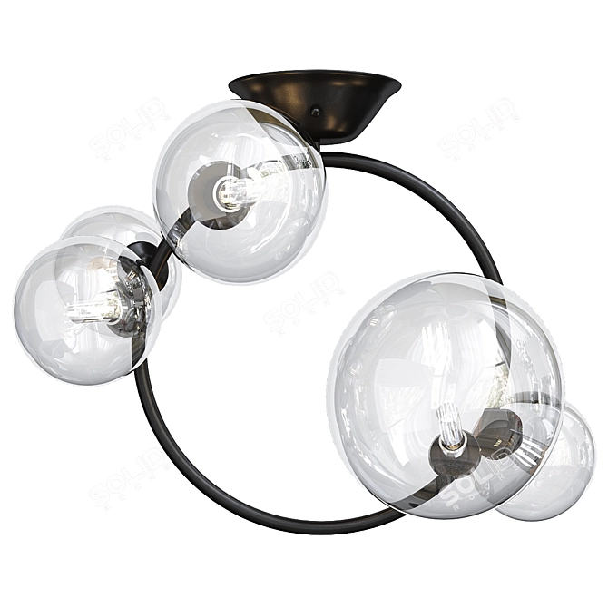 Sleek IONA Octo Ceiling Light 3D model image 1