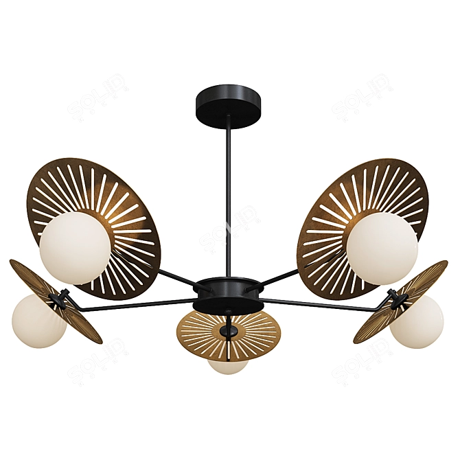 Modern Chandelier Balls Discs Circle 3D model image 1