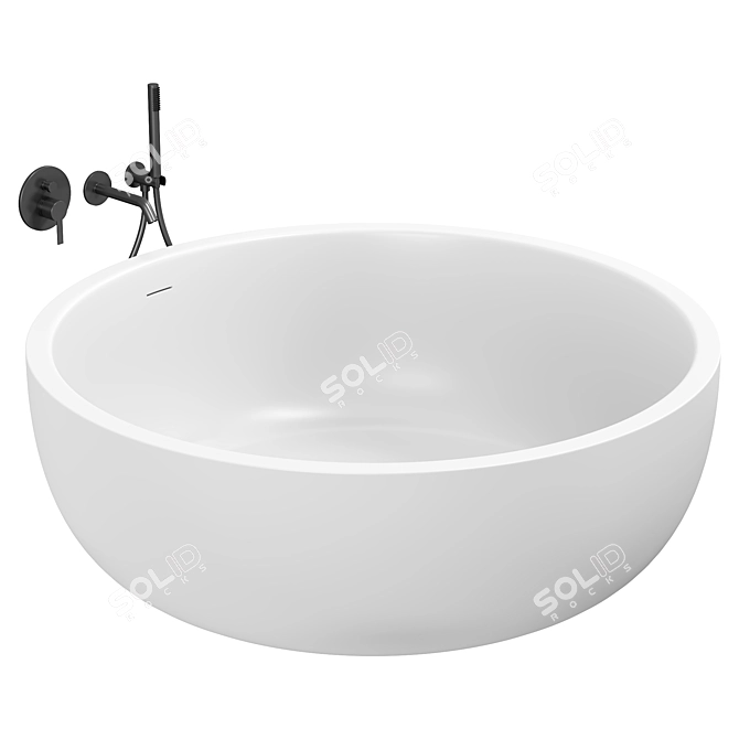 Round Stone Bath 1350mm Magnificence 3D model image 1