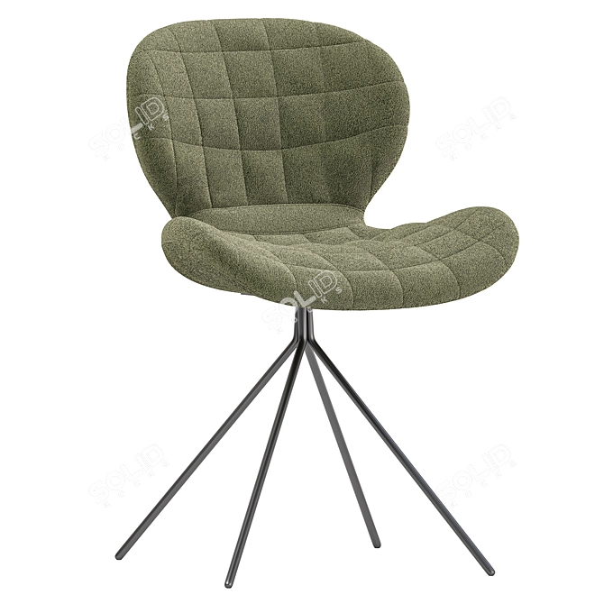 Ergonomic Modern Gray Velvet Chair 3D model image 3