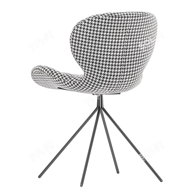 Ergonomic Modern Gray Velvet Chair 3D model image 4