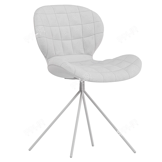 Ergonomic Modern Gray Velvet Chair 3D model image 5