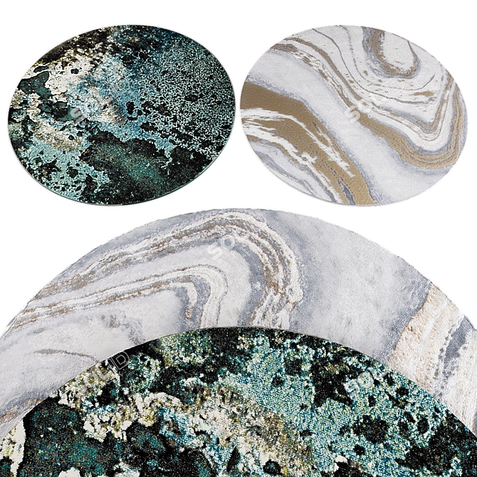 Round Rugs Texture Collection 3D model image 1