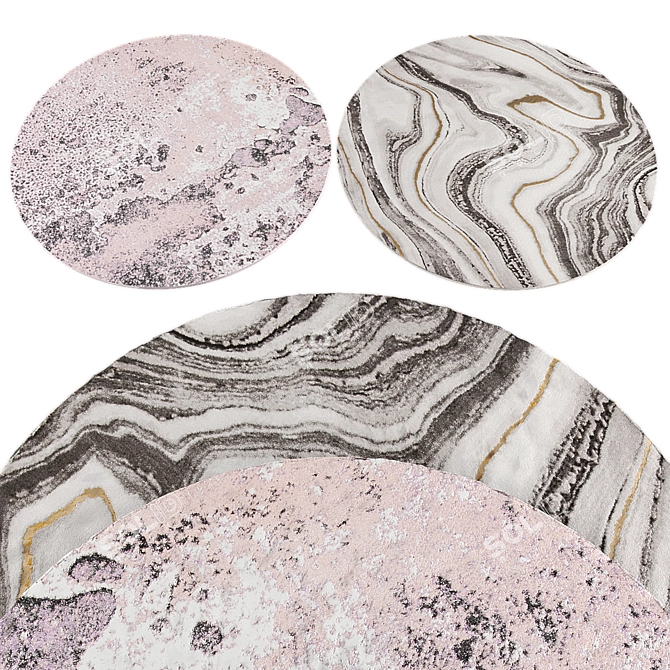 Round Rugs Texture Collection 3D model image 2