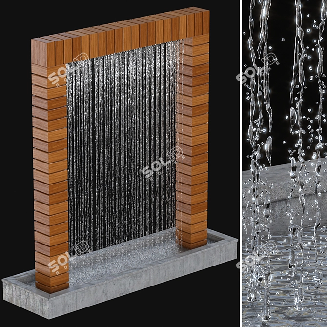 Serene Flow Fountain Display 3D model image 1