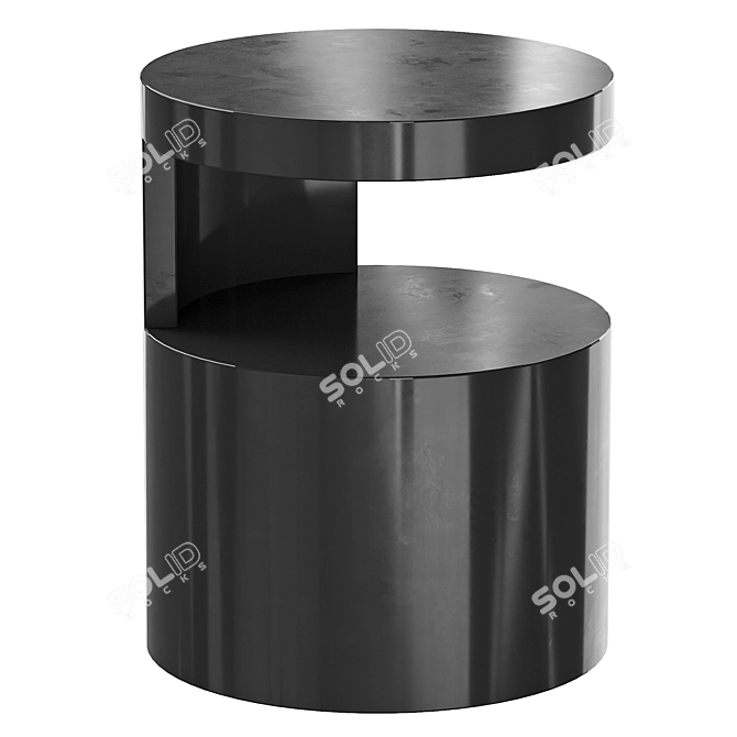 Cylindrical Bedside Table, Newark 3D model image 1