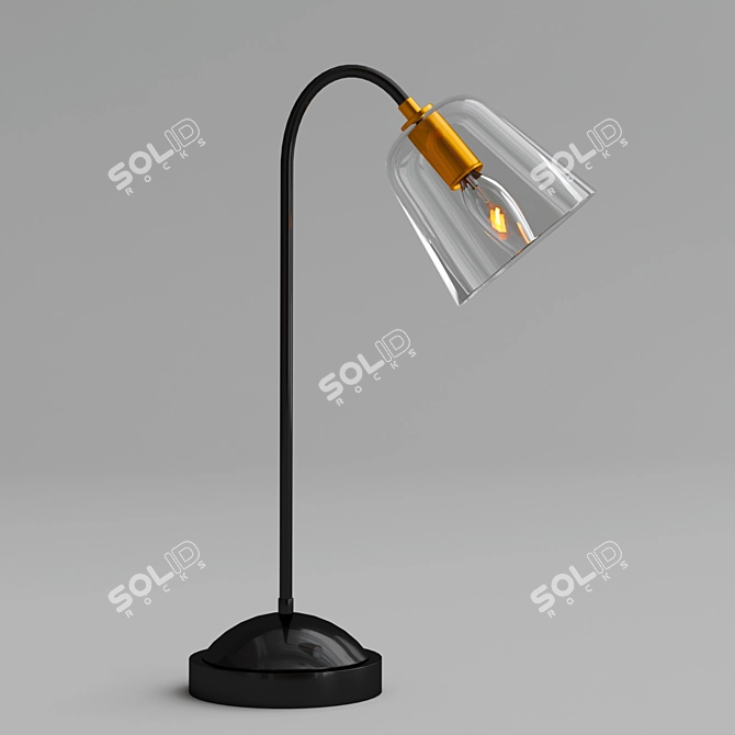  Elegant Glass Table Lamp 3D model image 2