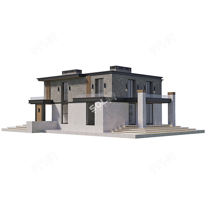 Contemporary Living Abode 3D model image 4