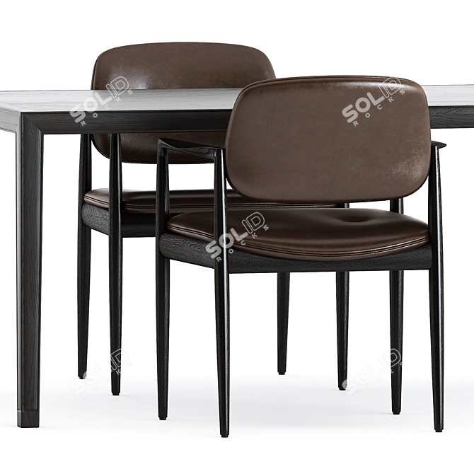  Elegance Ensemble: Yoko Chair & Zhang Table 3D model image 3