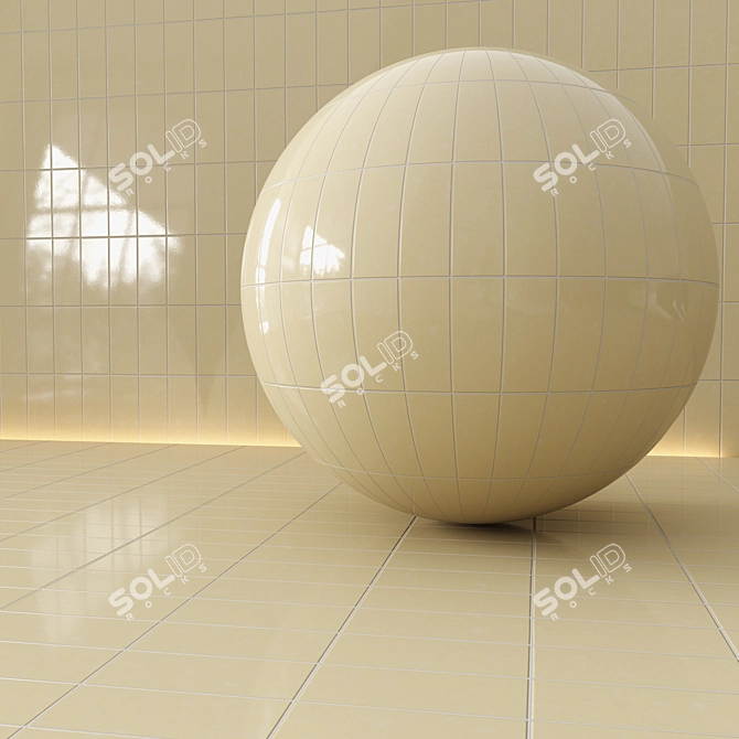 Seamless Wall Tiles Material Set 3D model image 6