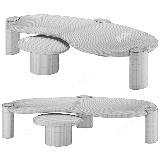 Athena Calderone Burl Wood Side Table 3D model image 3