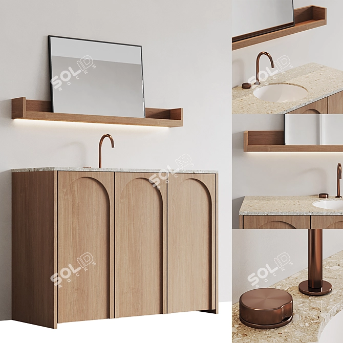 ARC Bathroom Set with LED Lighting 3D model image 1