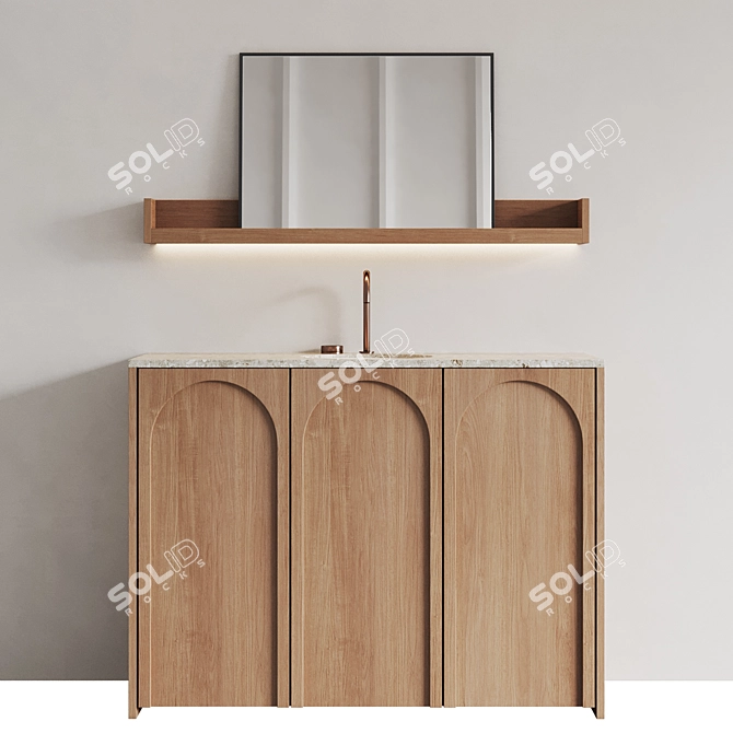 ARC Bathroom Set with LED Lighting 3D model image 2