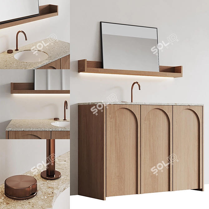 ARC Bathroom Set with LED Lighting 3D model image 6