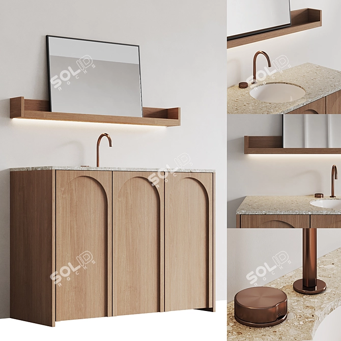 ARC Bathroom Set with LED Lighting 3D model image 7