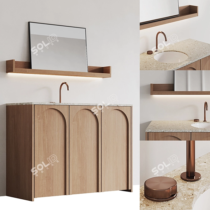 ARC Bathroom Set with LED Lighting 3D model image 13