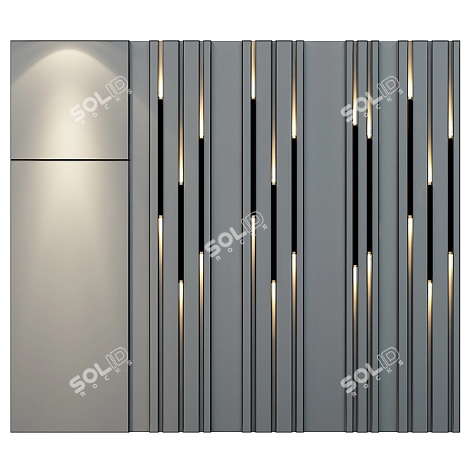 Customizable Wooden Wall Panel 3D model image 2