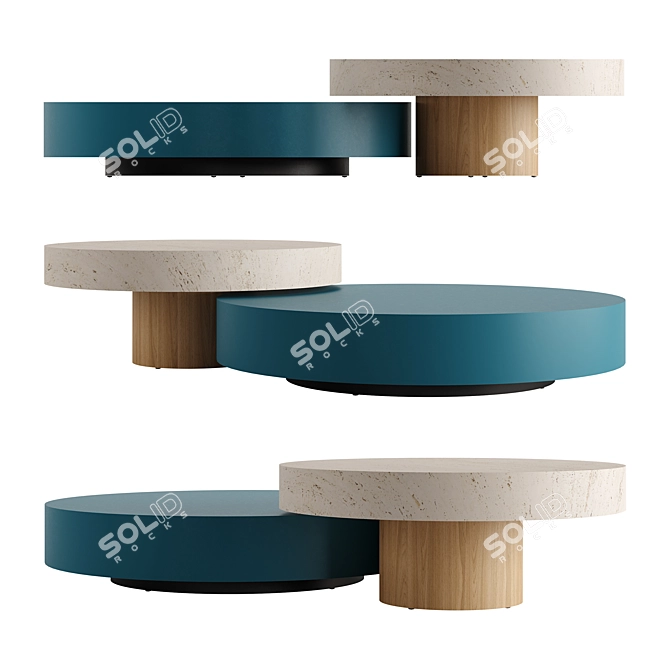 Sleek Contemporary DOLMEN Coffee Table 3D model image 1
