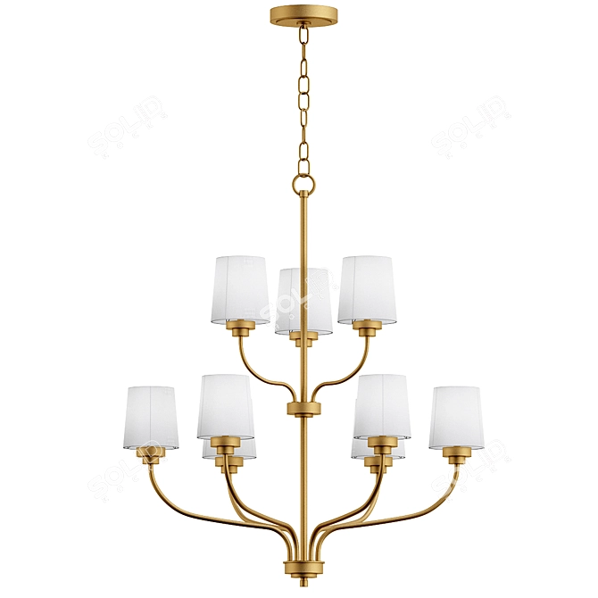 Windom Satin Brass Chandelier Model 3D model image 1