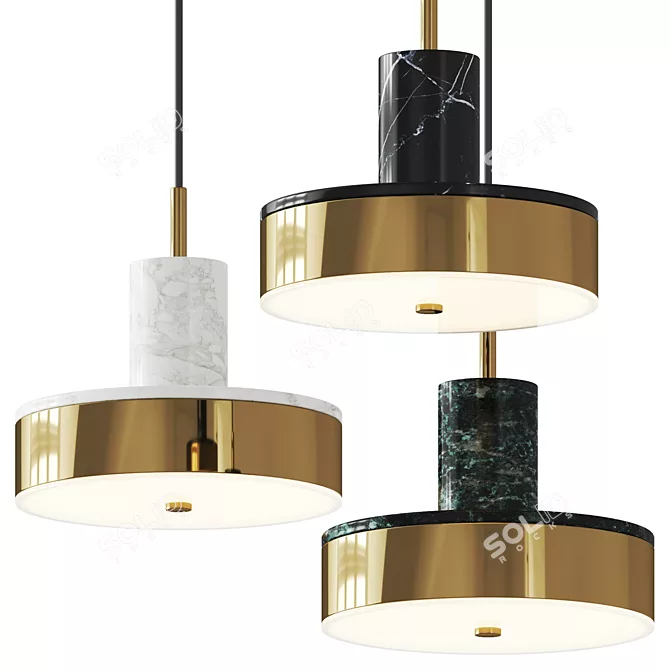 Marble Stone Pendant Lamp 3D model image 2