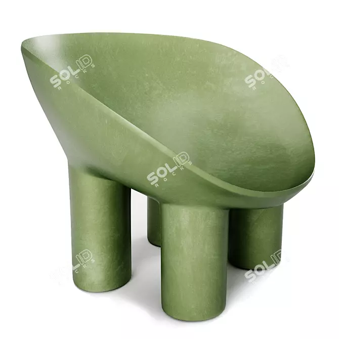 Sleek Roly-Poly Fiberglass Armchair 3D model image 4