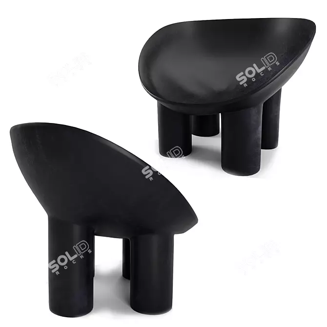 Sleek Roly-Poly Fiberglass Armchair 3D model image 5