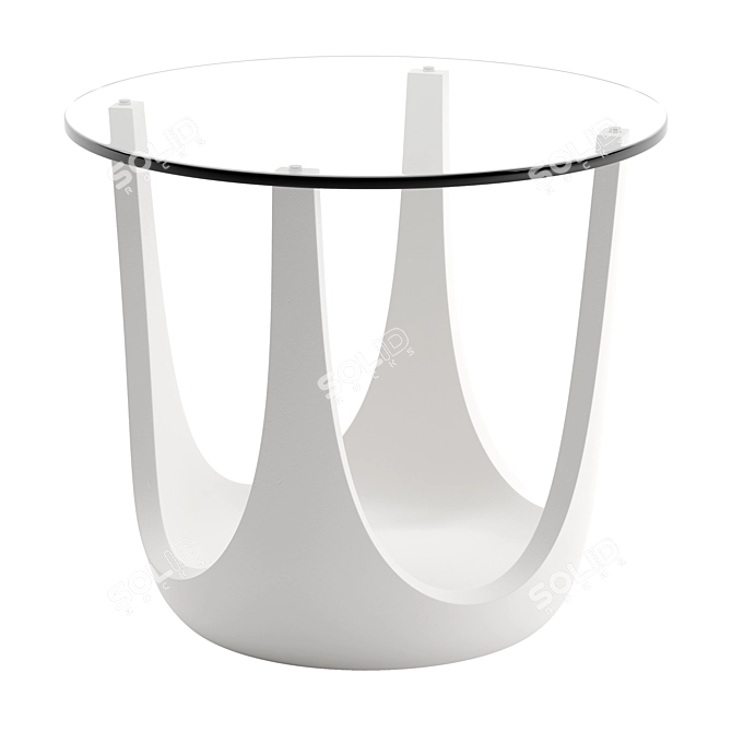 Curved Base Side Table, Westelm 3D model image 2