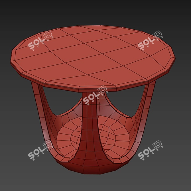 Curved Base Side Table, Westelm 3D model image 5