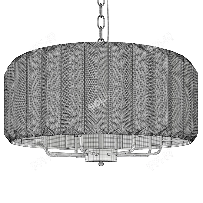 Embossed Glass Chandelier - Sleek Elegance 3D model image 2