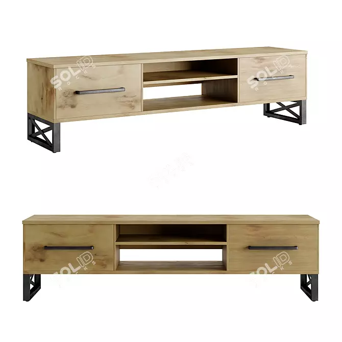 Volstrit Loft TV Stand 3D model image 1