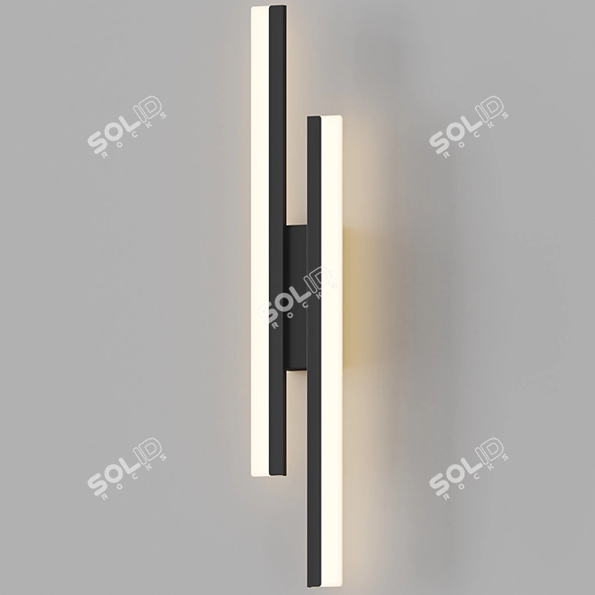 Sleek LED Sconce Light 3D model image 1