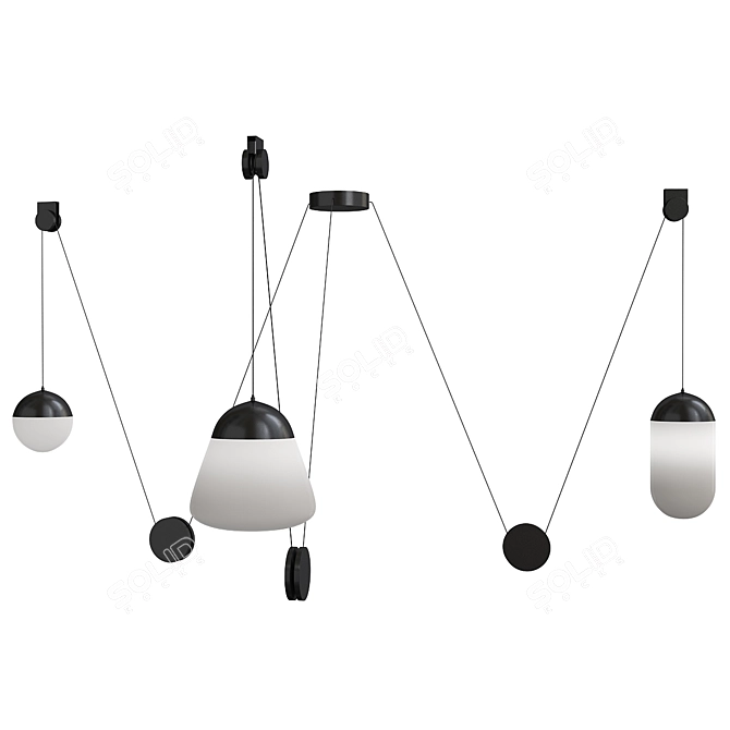 Globe Cluster Pendant Light 3D model image 1