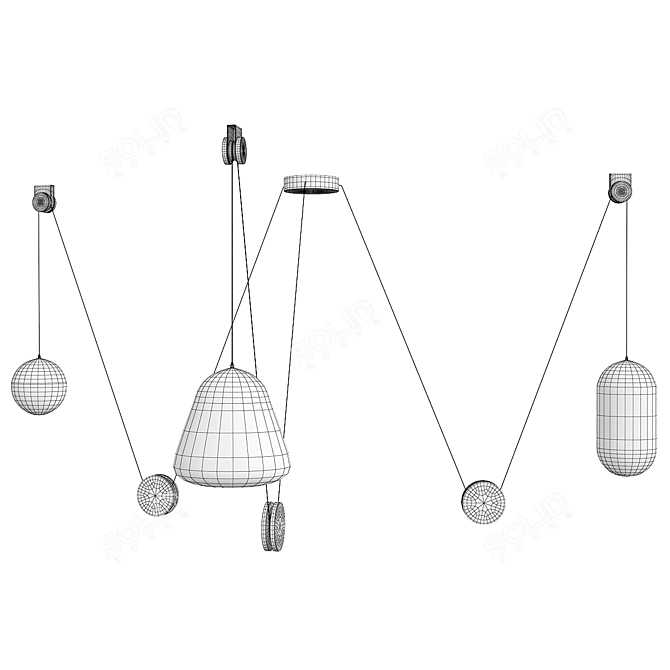 Globe Cluster Pendant Light 3D model image 2