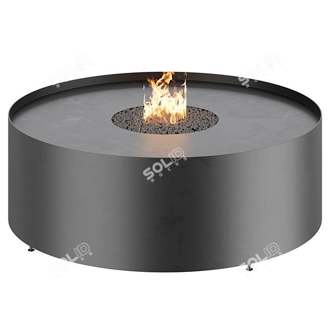 Modern Outdoor Corten Fire Pit 3D model image 2