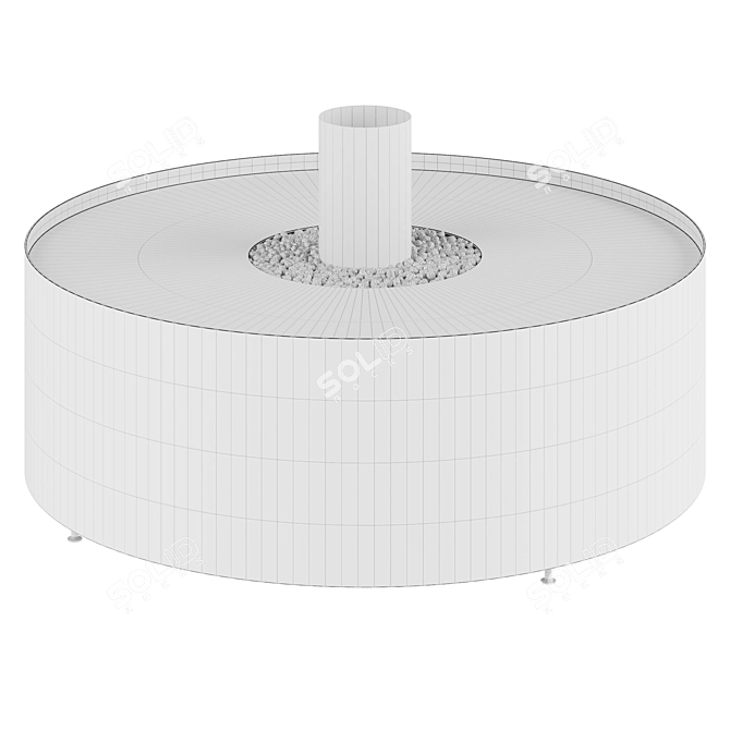 Modern Outdoor Corten Fire Pit 3D model image 3