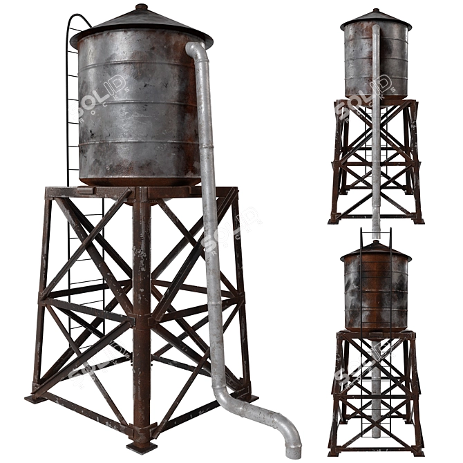 Quadro Water Tower Design Model 3D model image 1