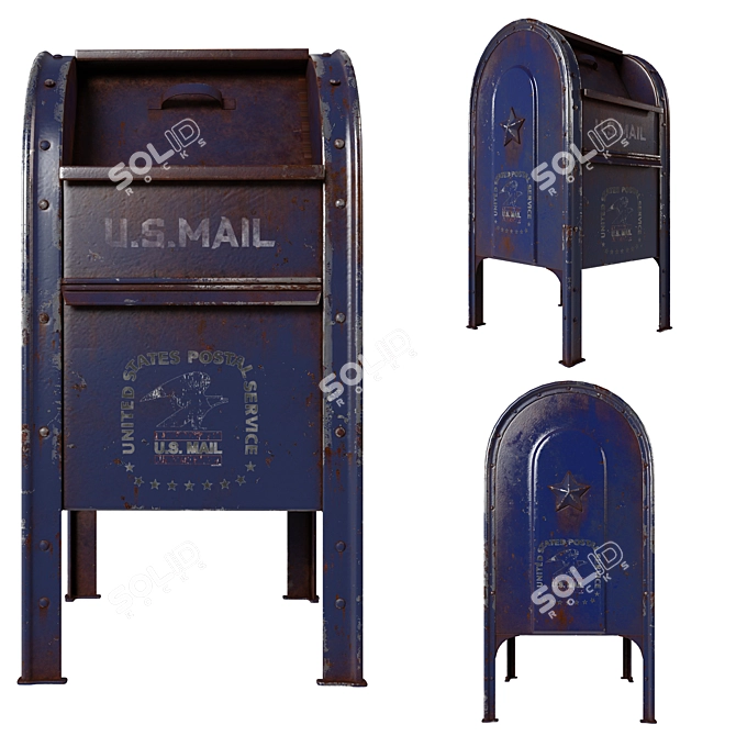 Blue Express Mailbox: Quadro Design 3D model image 1