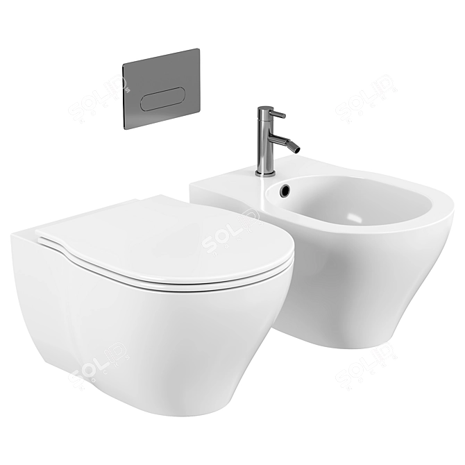 Azzurra XL Wall-Hung Toilet 3D model image 1